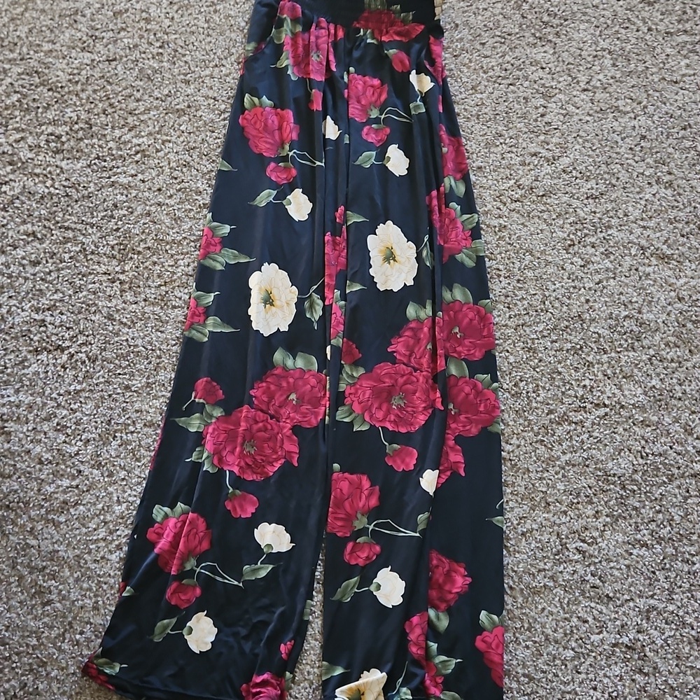Floral Wide-Leg Pants